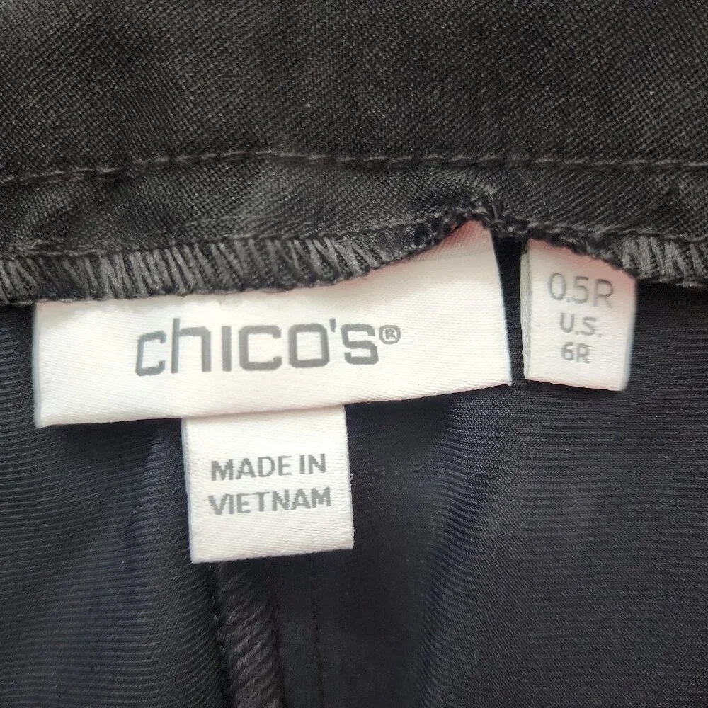 Chico's Brigitte Pull-On Embroidered Ankle Pants, Size 6, Like New - Picture 7 of 8